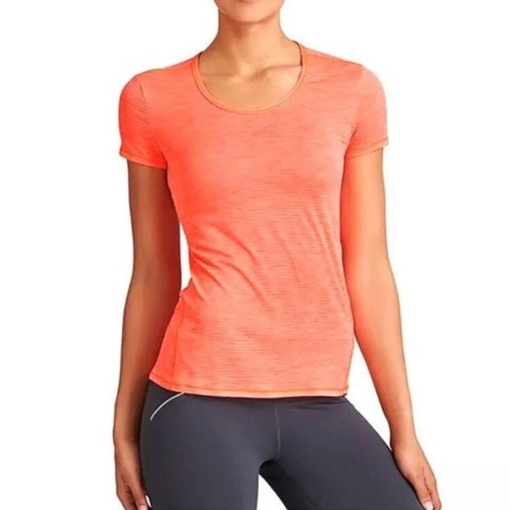 Athleta Women’s Momentum Tee Orange Short Sleeve Activewear Top Size Small‎